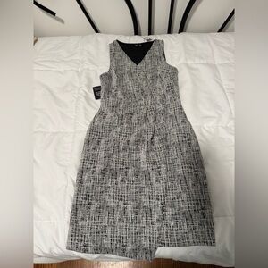 Express Black and White Textured Midi Dress